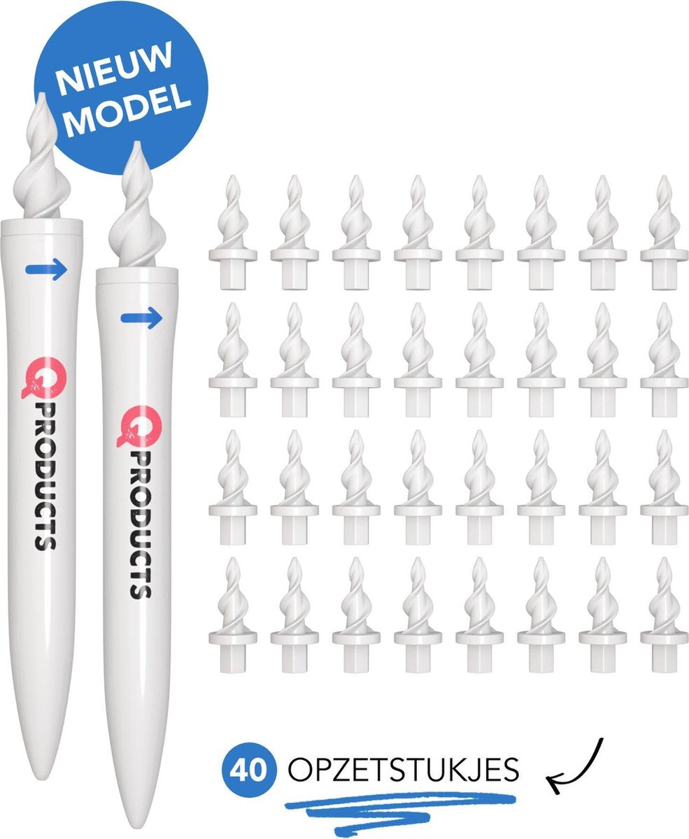 2 x Qproducts Oorsmeer Verwijderaar - Inclusief 40 Opzetstukken - Oorreiniger