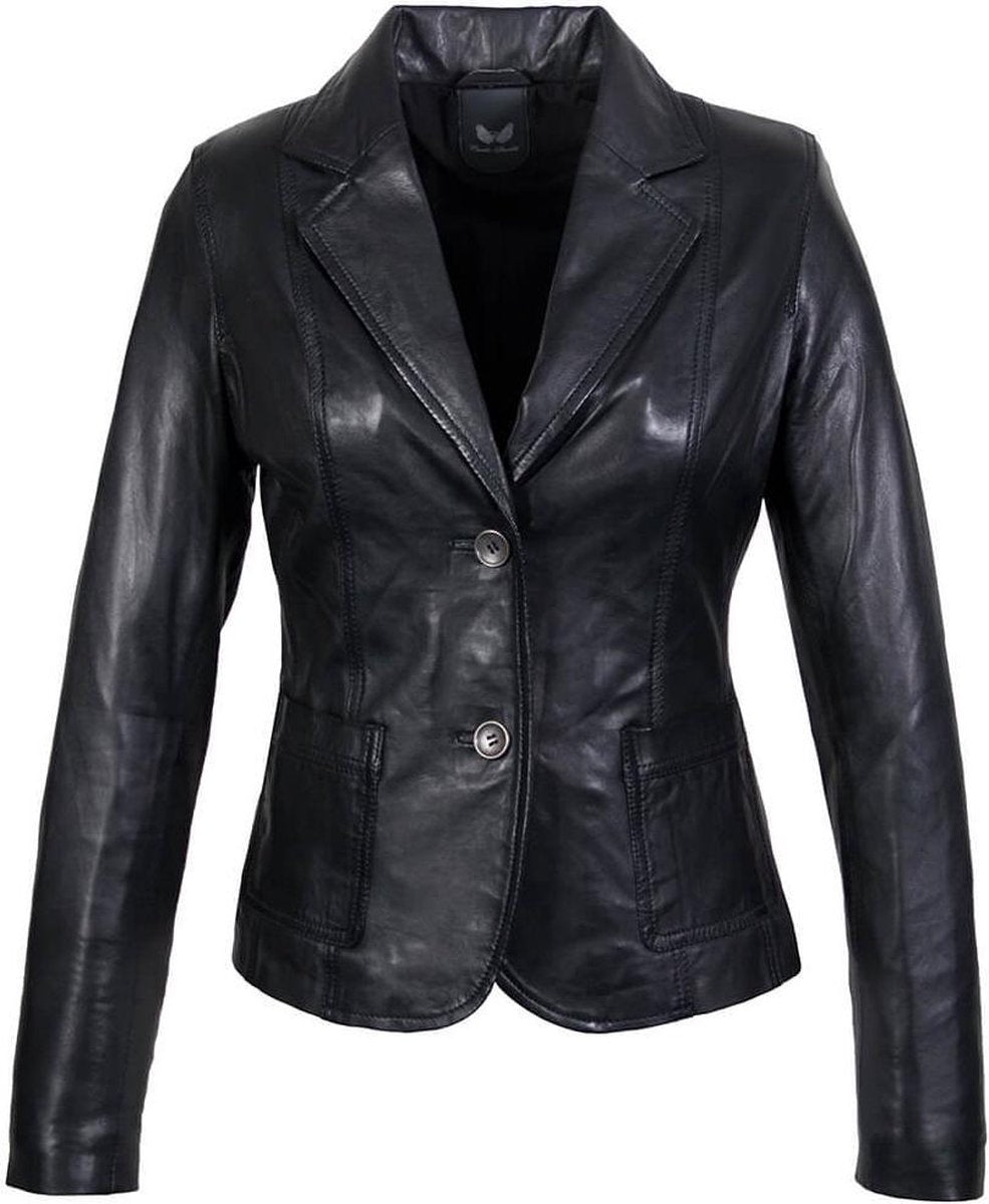 DAMES LEREN BLAZER ZWART sitana - 36