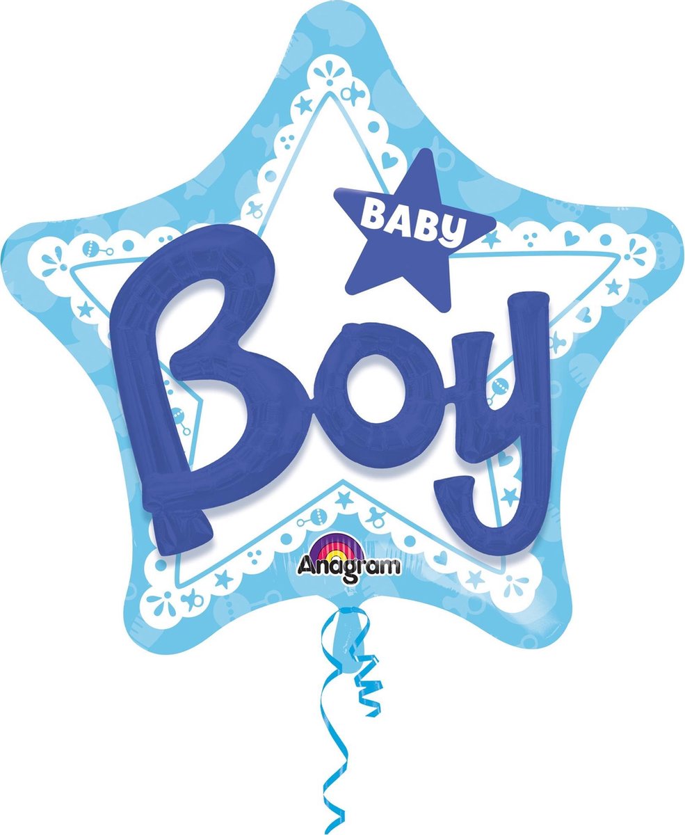 Anagram Ballon Baby Jongens 91 X 91 Cm Folie Blauw