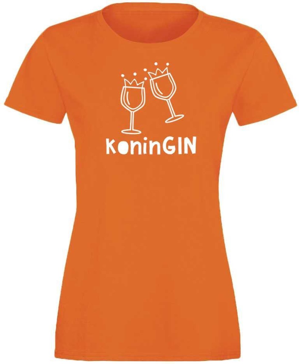 Oranje shirt Koningsdag | Koning gin | Maat M