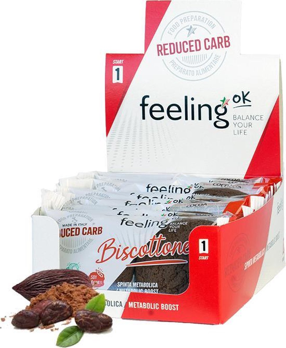 Feeling OK |  Biscottone Cacao | Voordeelpakket | 15 x 50 g  | Snel afvallen zonder hongergevoel!
