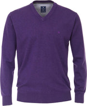 Redmond heren trui katoen V-hals - paars -  Maat: 4XL