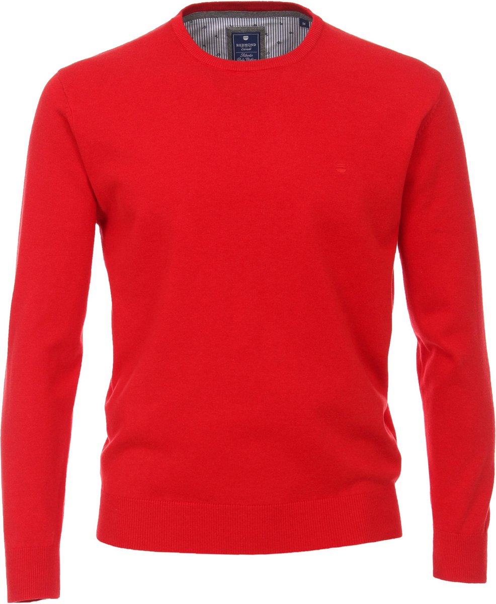 Redmond heren trui katoen O-hals - rood -  Maat: 4XL
