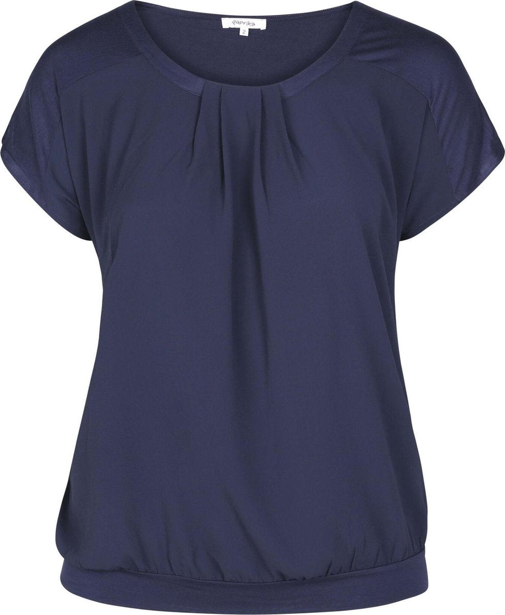 Effen T-shirt Elvira in twee stoffen