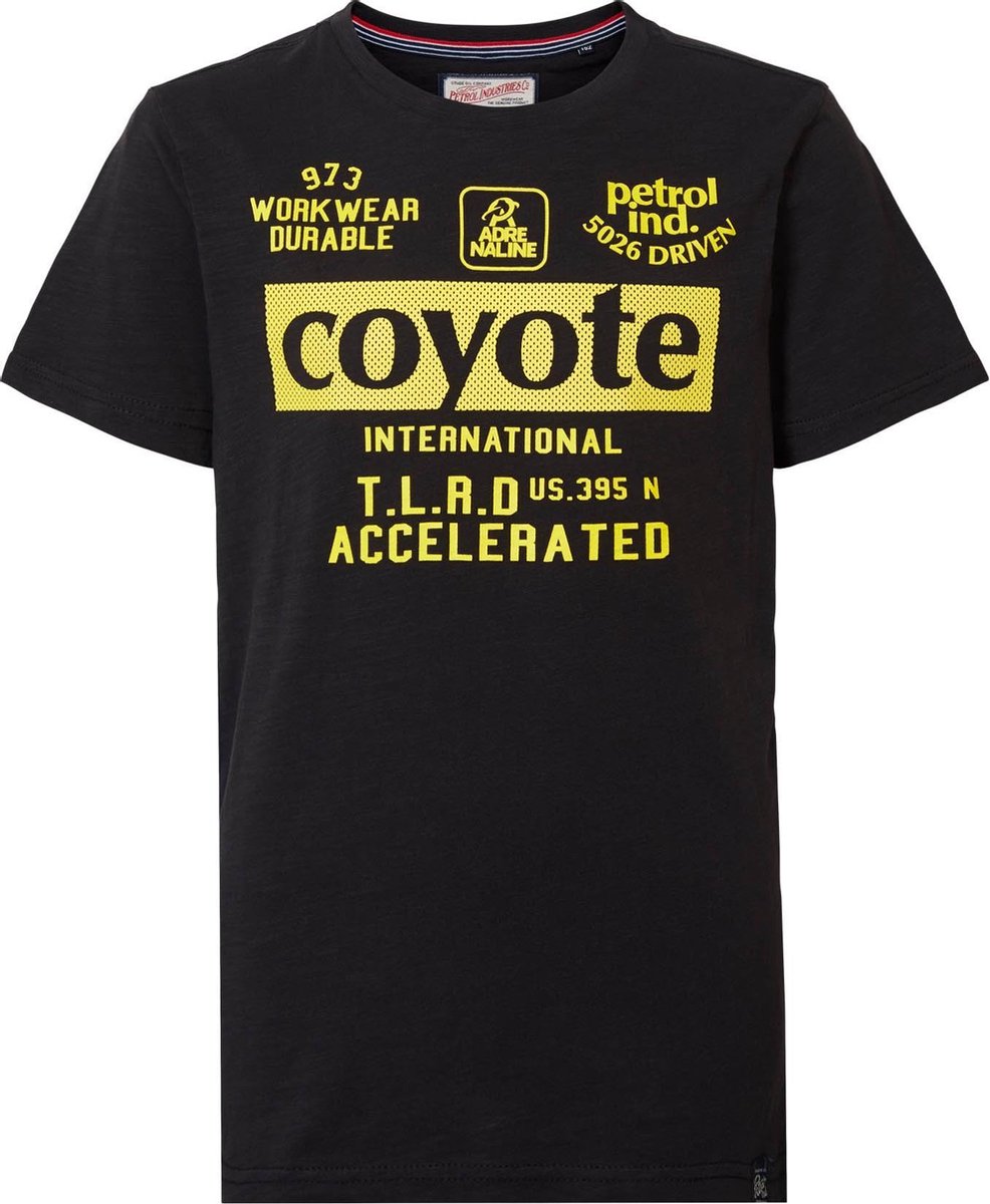 Petrol Industries - Jongens Coyote t-shirt - Zwart - Maat 104
