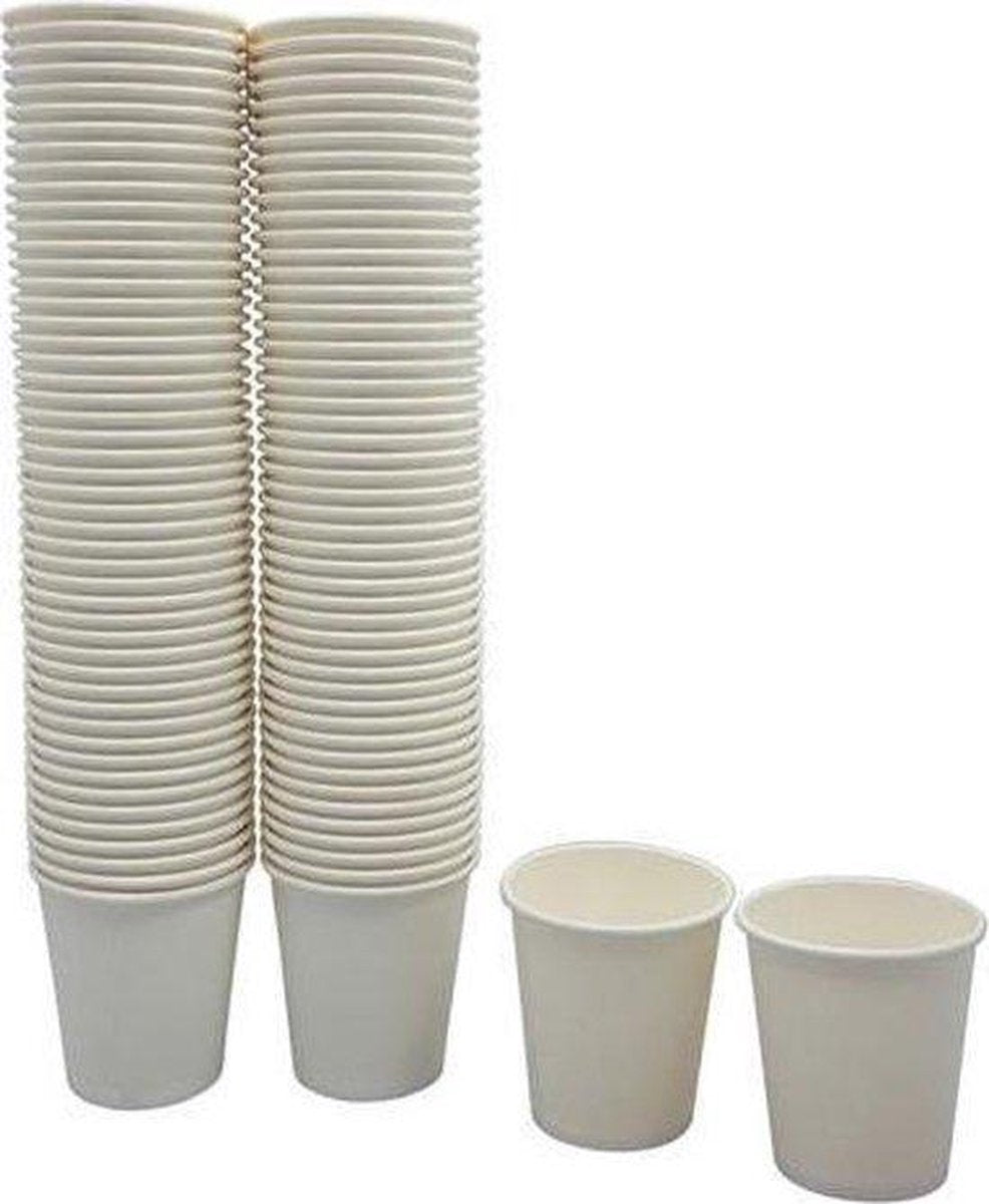Kartonnen bekers 200ml - 50 stuks - koffie bekers - wegwerp papieren bekers - drank bekers - milieuvriendelijk