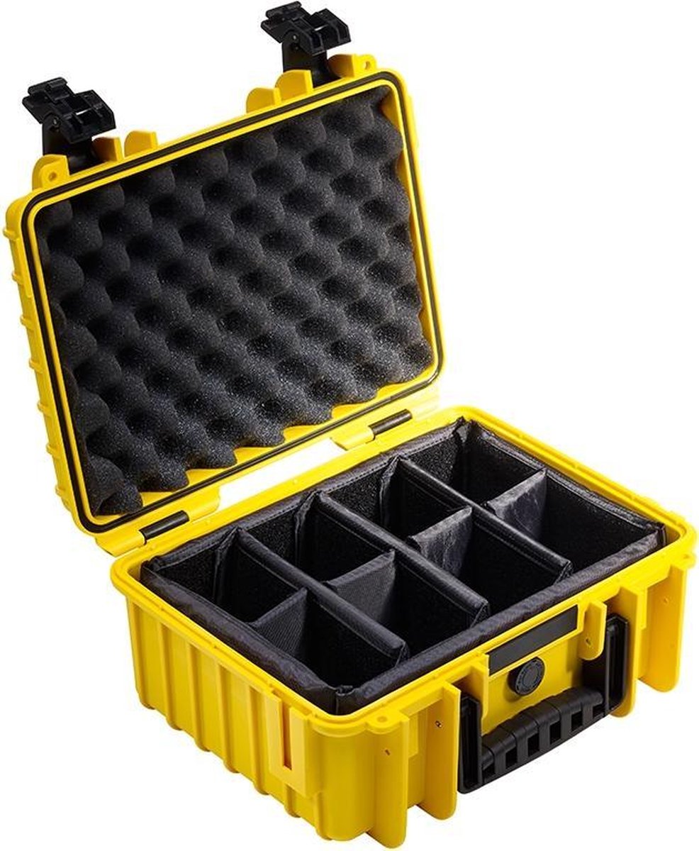 B&W International Type 3000 Outdoor Case incl. vakindeling - geel