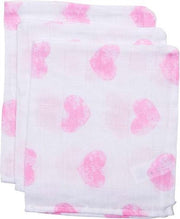 Hydrofiele washandjes Big Heart Roze (3 stuks)