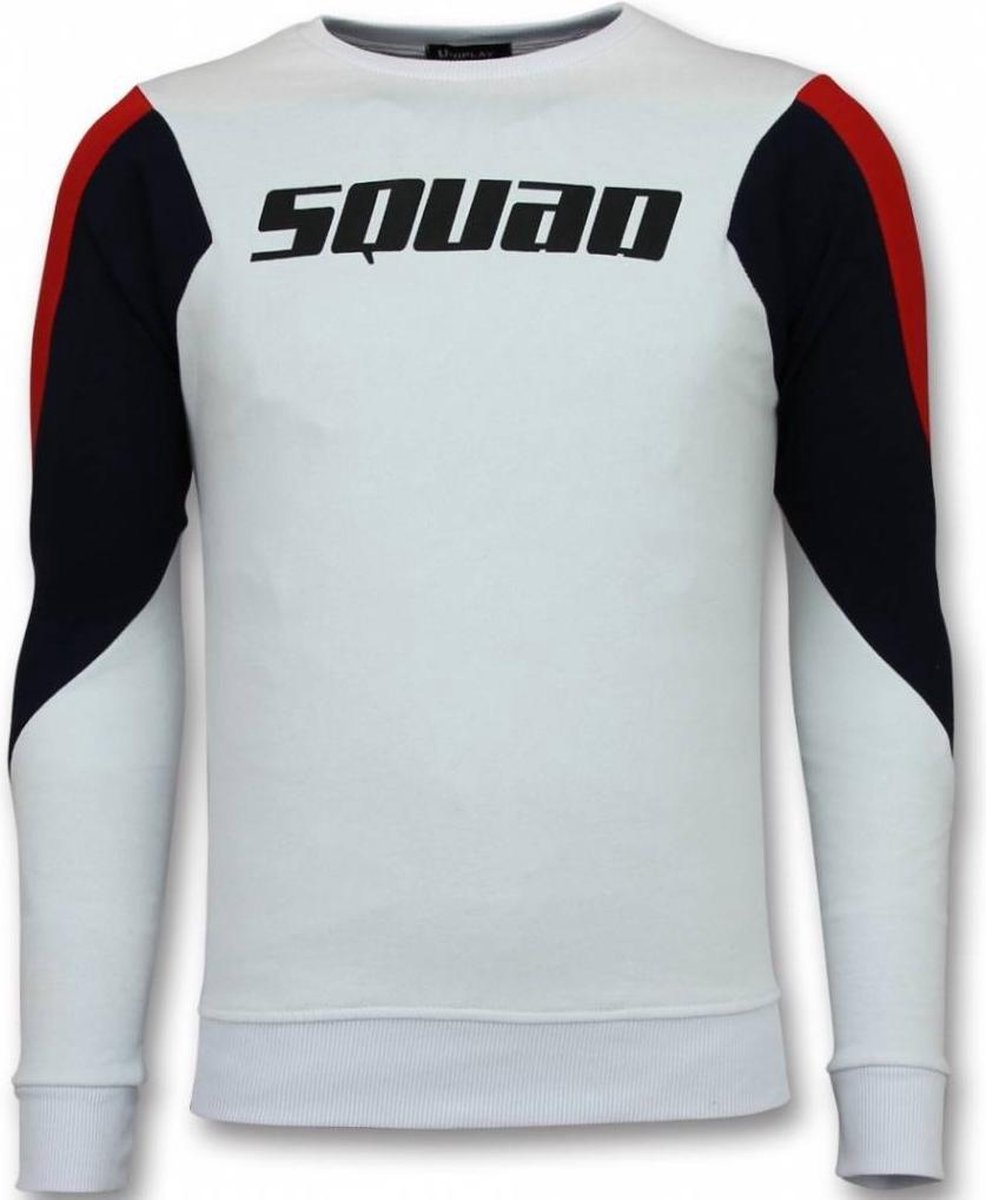 TONY BACKER Three Color Trui - Squad Sweater Heren - Wit - Maten: L