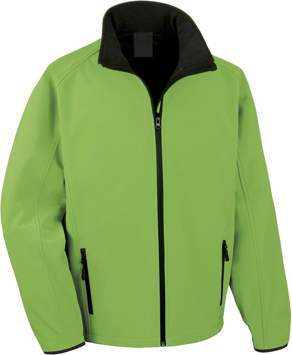 Senvi Sports Softshell Jas Unisex - Kleur Lime/Zwart- Maat L