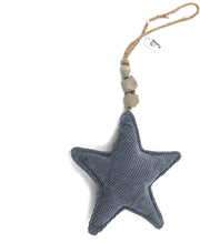 Hanger ster ribstof 18x5cm