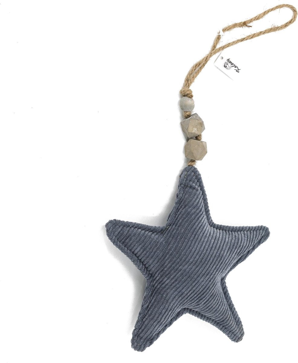 Hanger ster ribstof 18x5cm