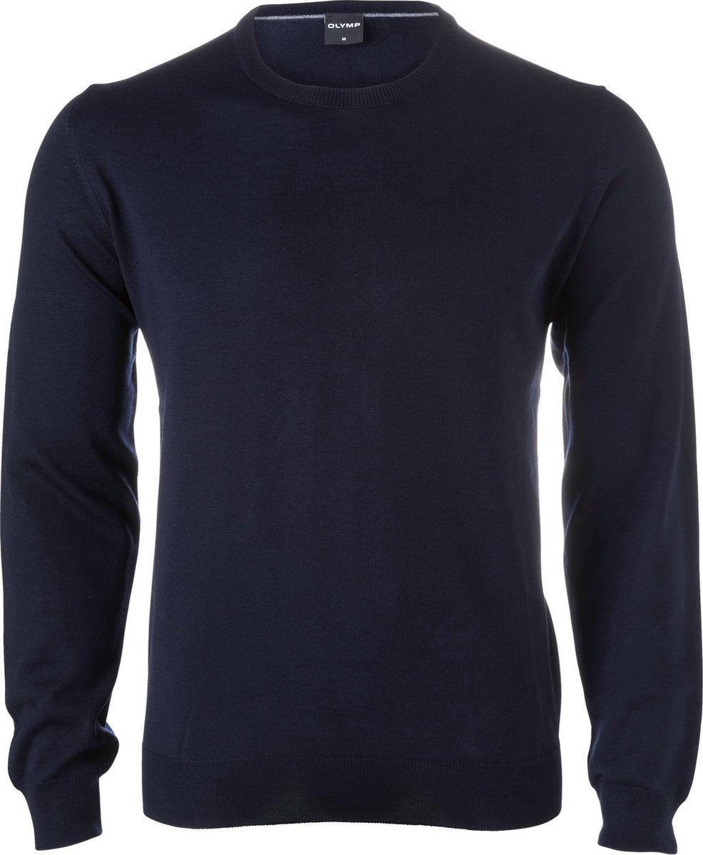 OLYMP heren trui wol - O-hals - marine blauw -  Maat L