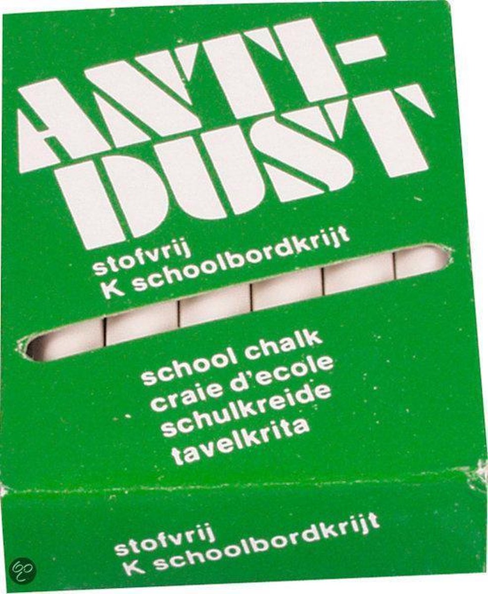 Wit schrijfkrijt doosje 12 stuks