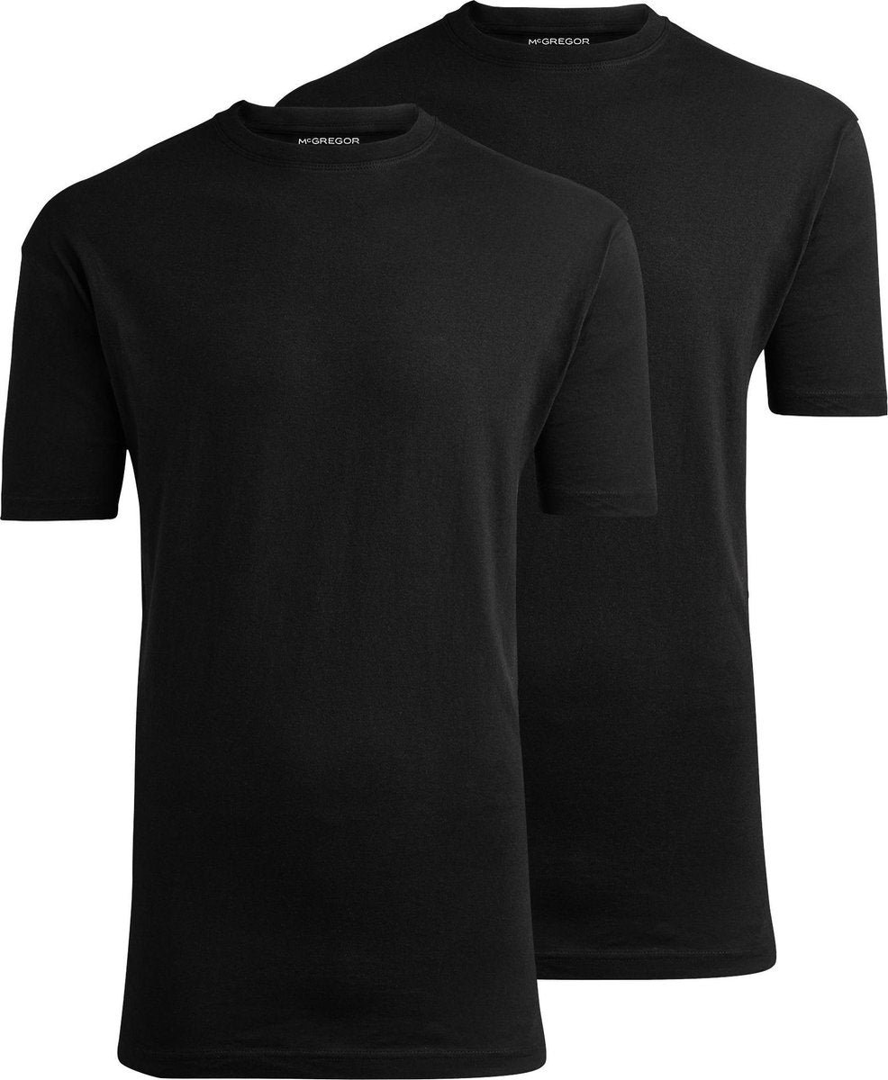 McGregor Heren T-shirt Zwart | 2-pack| Basics van 100% Katoen | Ronde Hals / O Hals | Maat XL | McGregor New York | Heren T-shirt Maat XL