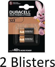 4 Stuks (2 Blisters a 2 st) Duracell Batterijen "123" Lithium