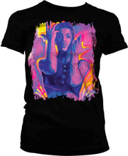Dames Tshirt -S- Black Neon Zwart