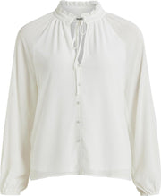 Objmila L/s Ruffle Top Sc 23036221 Cloud Dancer