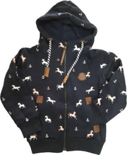 S&C Vest met paardenprint blauw - 98/104