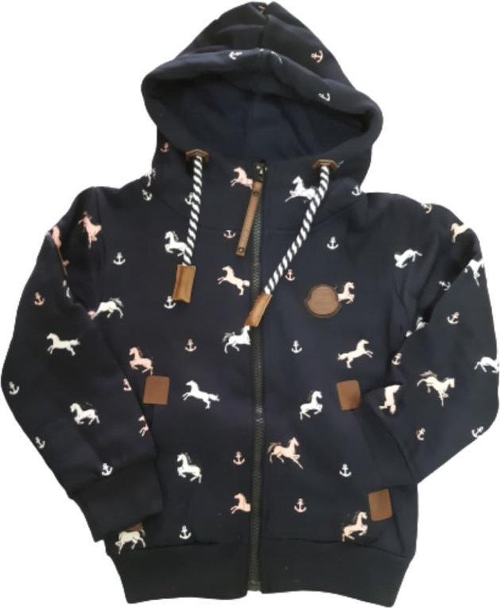 S&C Vest met paardenprint blauw - 98/104