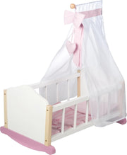 Roba Poppenwieg Meisjes 52 X 50 X 68 Cm Hout Wit/roze 3-delig