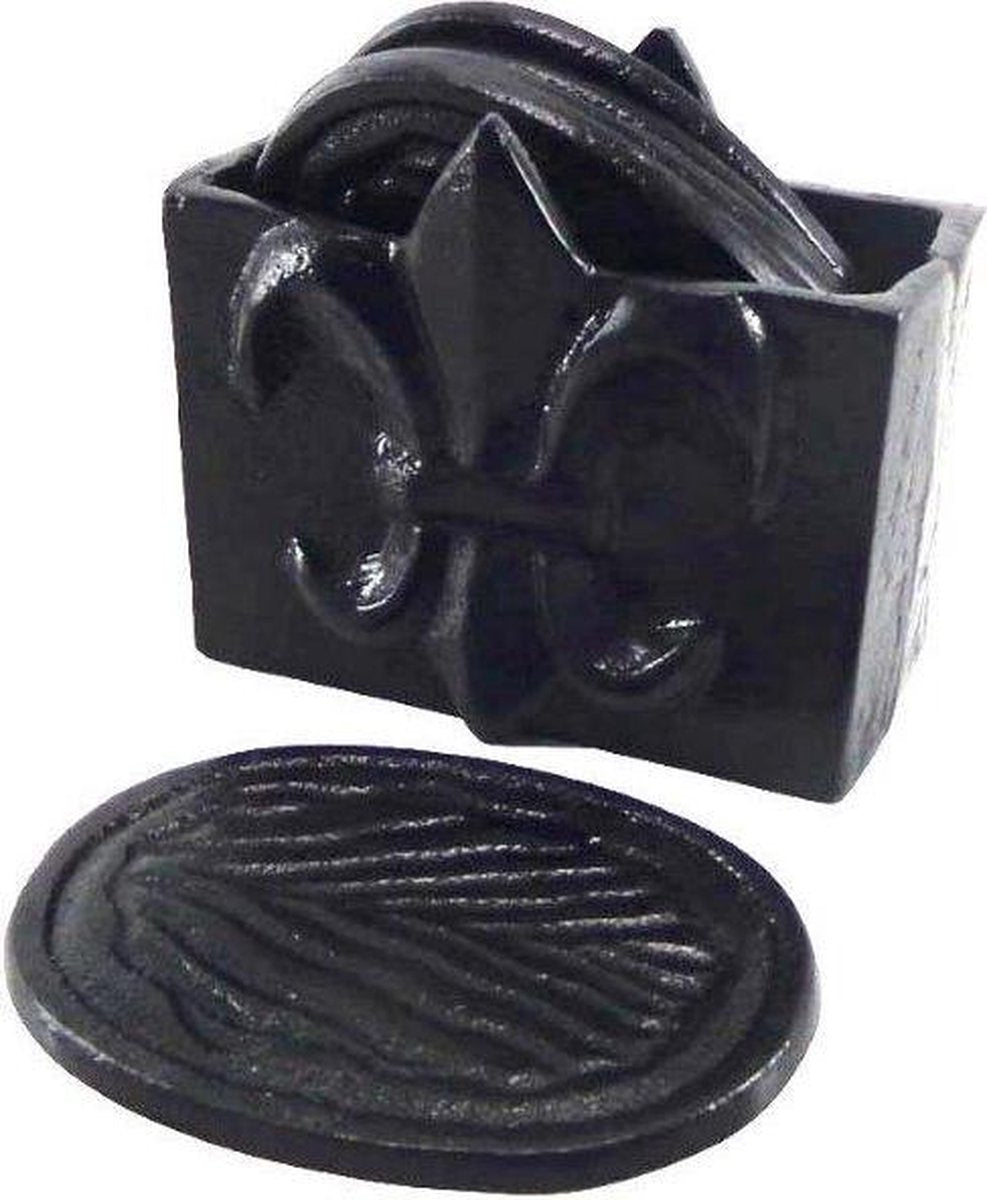 Deco4yourhome - Onderzetter - Set - 6 Stuks - Black Antique - Zwart - Ovaal