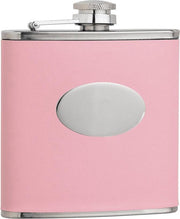 Roze Leren Heupfles - Platvink - Zakflacon - Zakfles - Drankfles ~ perfecte cadeau