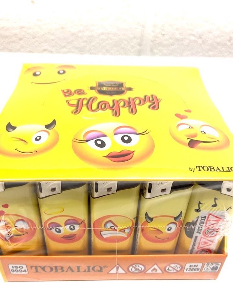 Display van 50 aanstekers - Be Happy