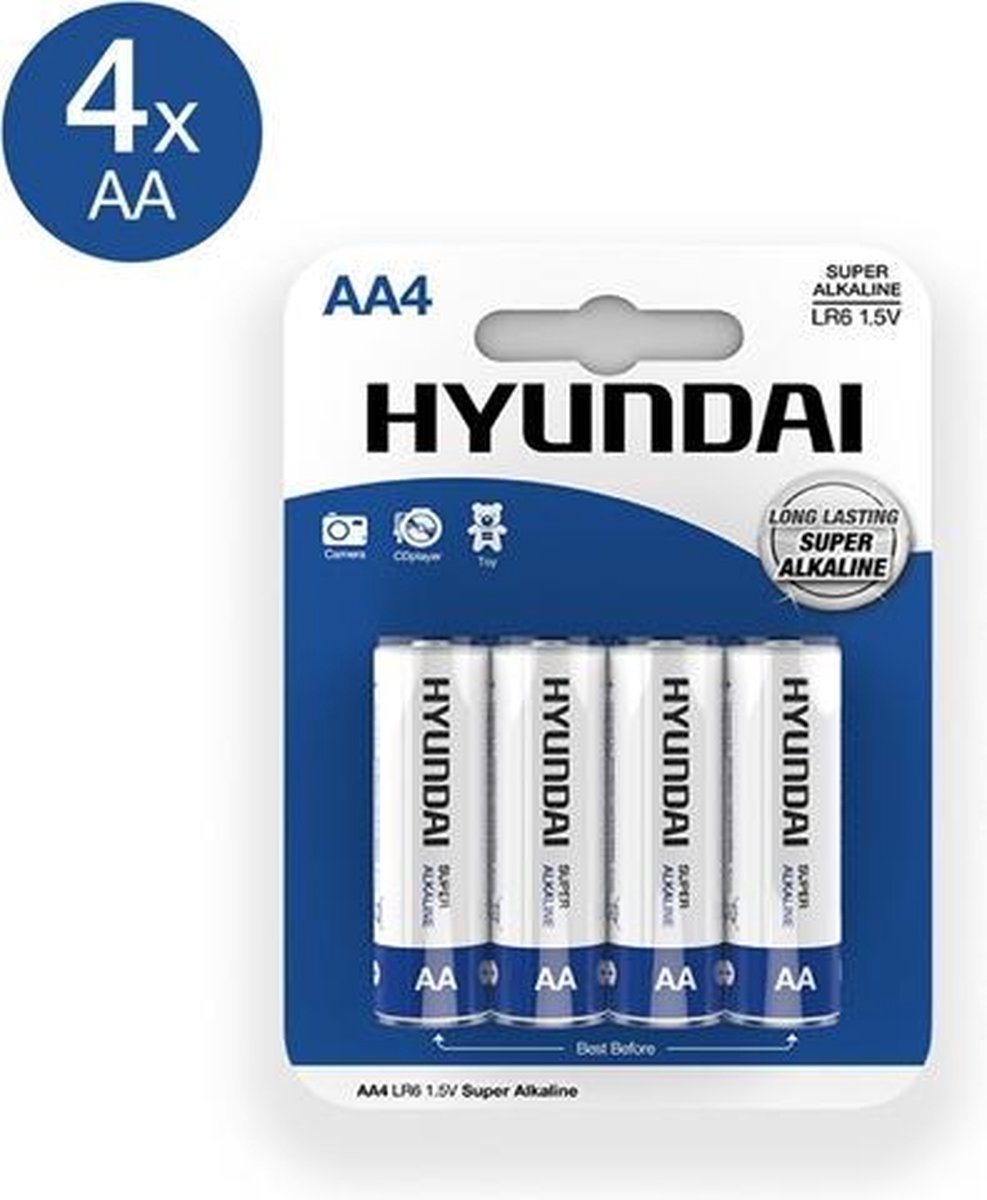 Hyundai - Super Alkaline AA-Batterijen - 4 Stuks