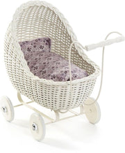 Smallstuff Rotan Poppenwagen 49 Cm Wit
