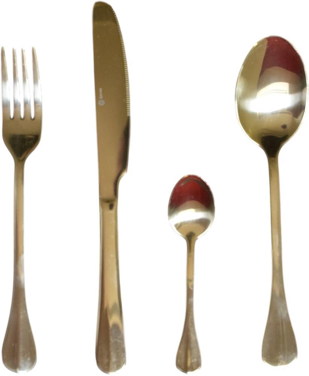 Seven Tableware - bestekset - Champagne  Goud - 16 delig
