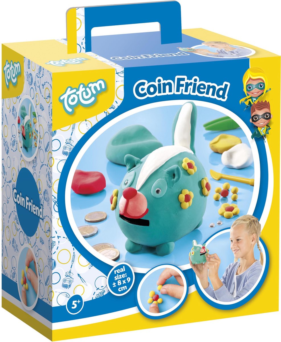 Totum Coin Friend - knutselset - maak je eigen spaarpot met foam dough zelfdrogende klei