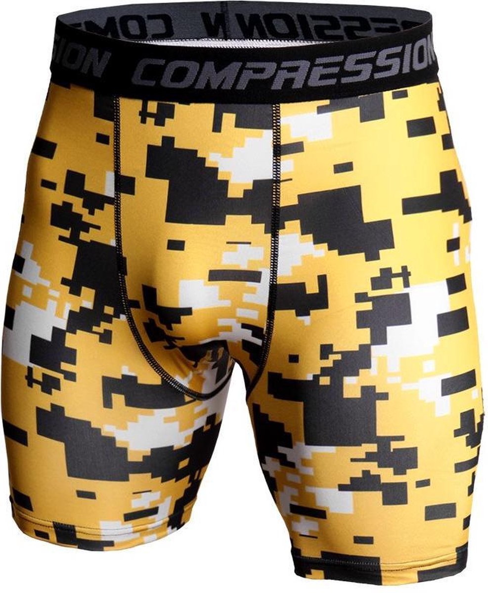 Mountainbike - Compressie Short - Ondergoed - Boxer - Fietsen - Geel