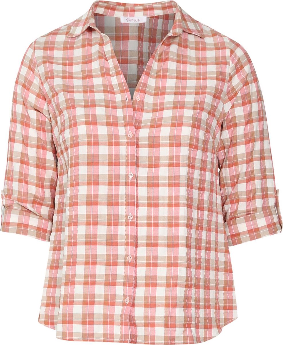Paprika Dames Geruite blouse - Maat 5XL (50)
