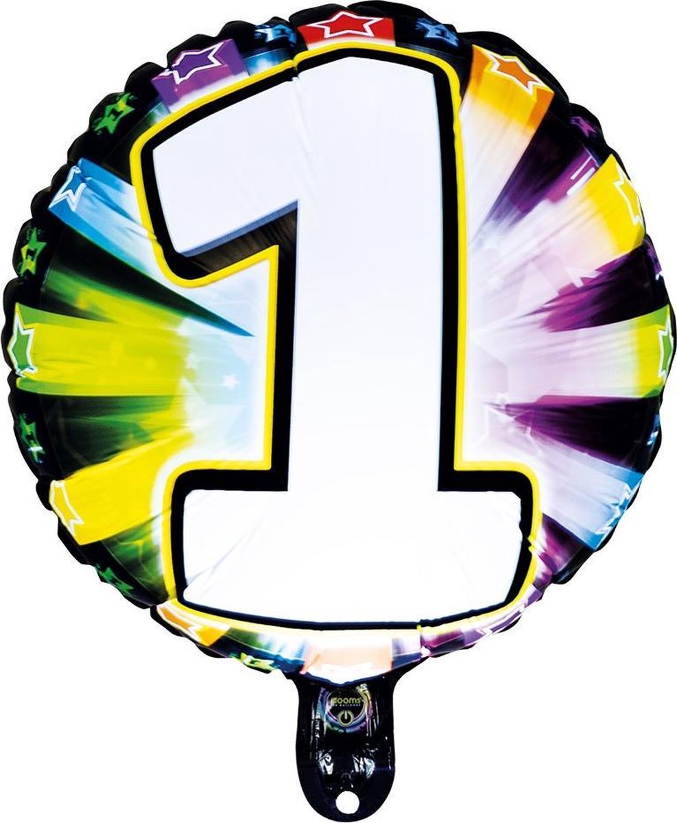 Illooms Led-folieballon Cijfer 1 56 Cm