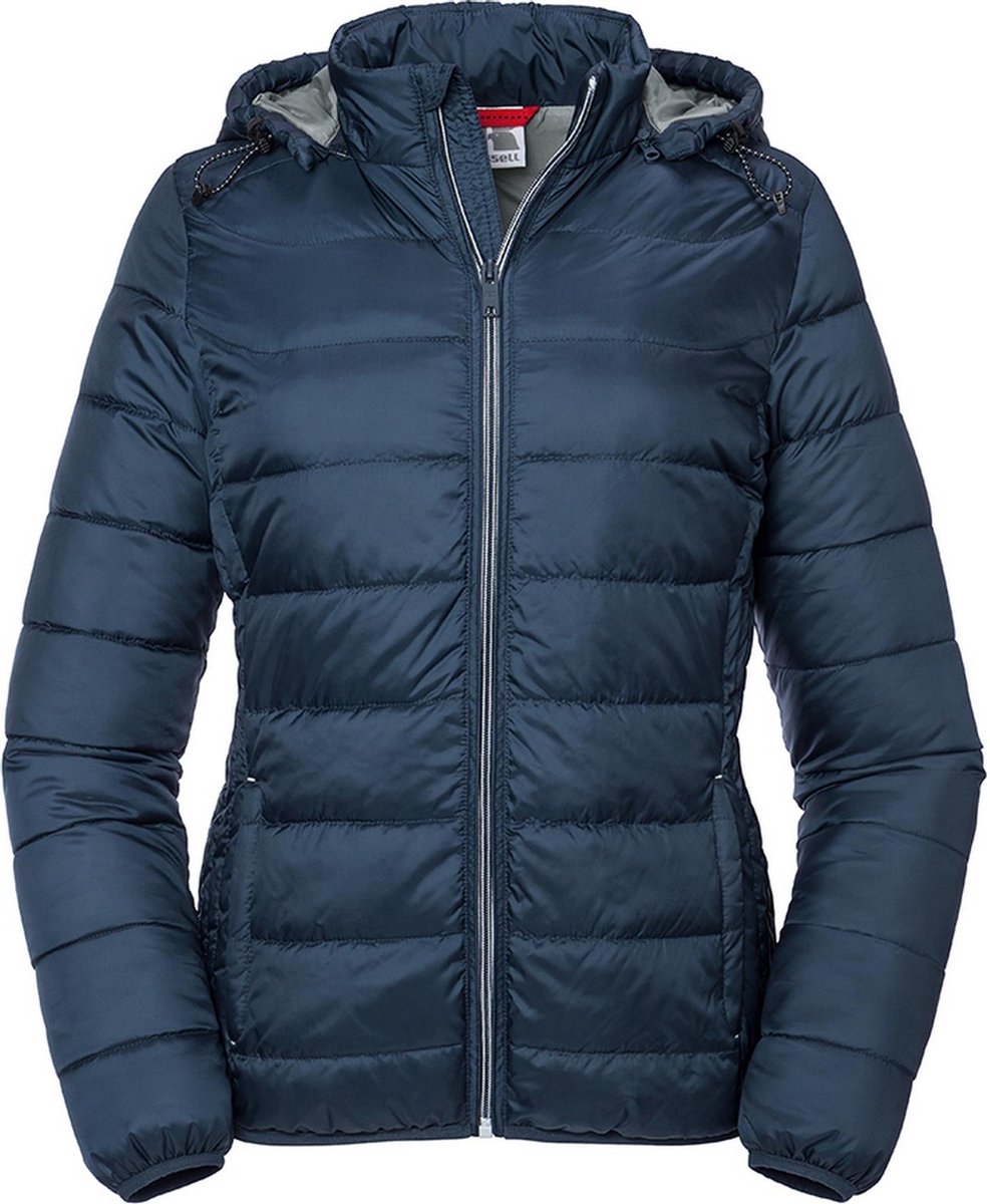 Russell Dames/dames Hooded Nano Gewatteerd Jasje (Franse marine)