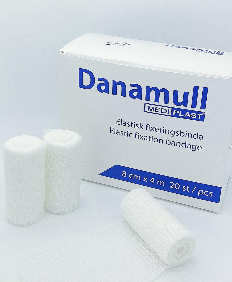 Danamull Elastisch Gaasverband 8cm x 4m - Doos 20 stuks