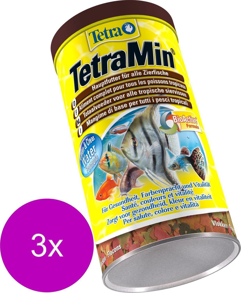 Tetra Tetramin Bio Active Vlokken - Vissenvoer - 3 x 1 l
