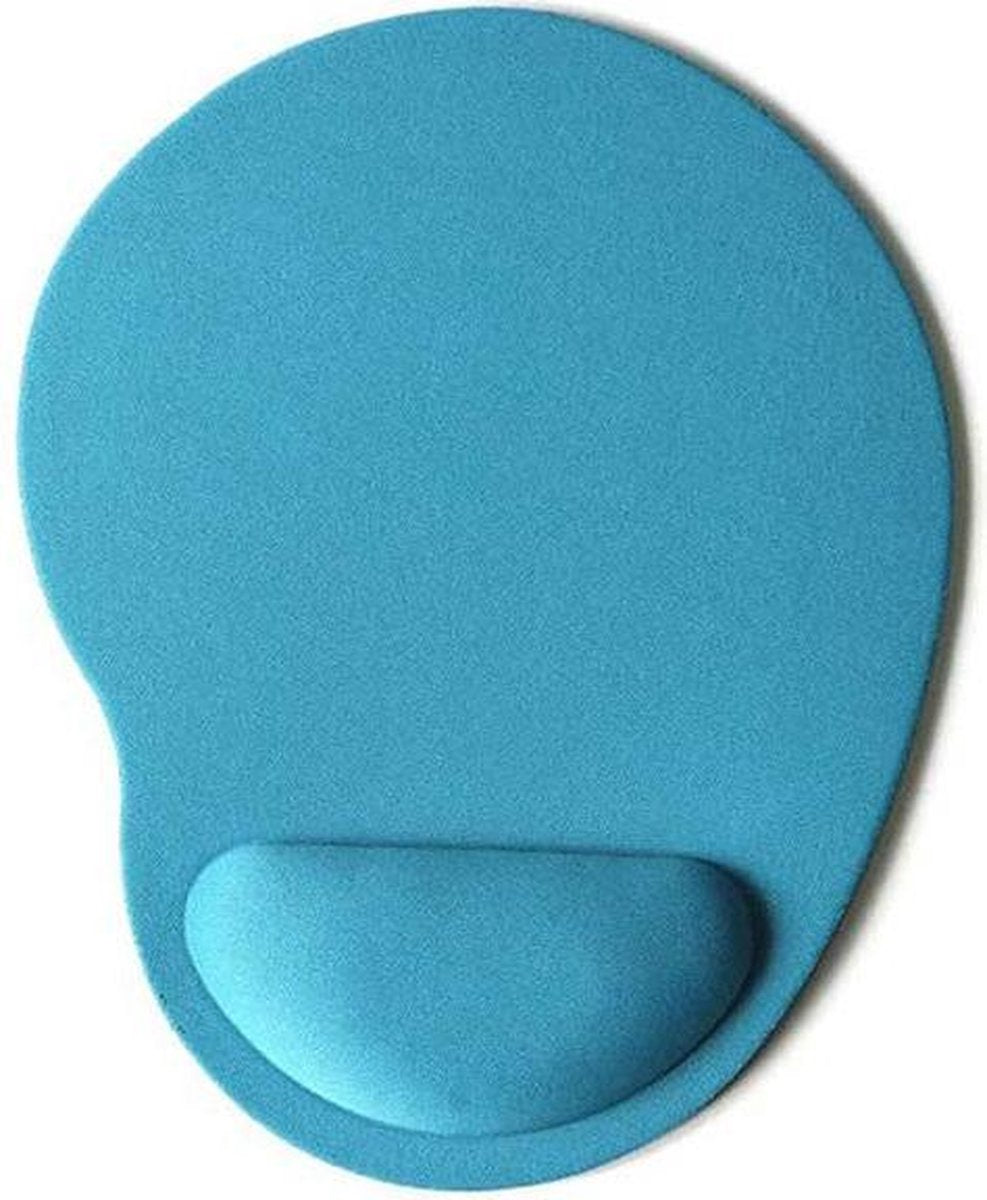 Gadgetpoint | Muismat | Rond | Polssteun | Antislip | Lichtblauw