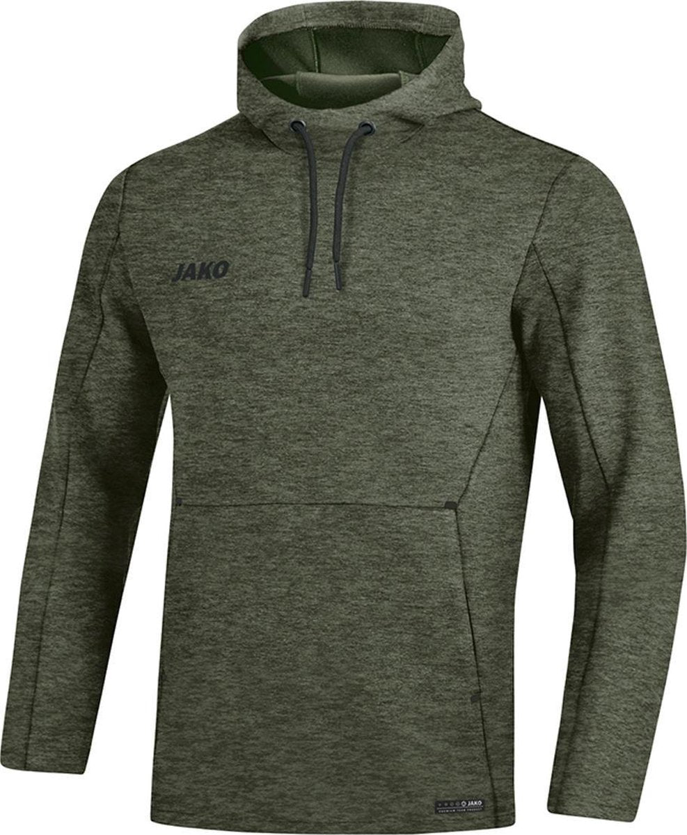 Jako Sweater met Capuchon Premium Basics Kaki Gemeleerd Maat 3XL