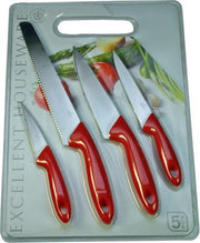 Messenset met snijplank rood