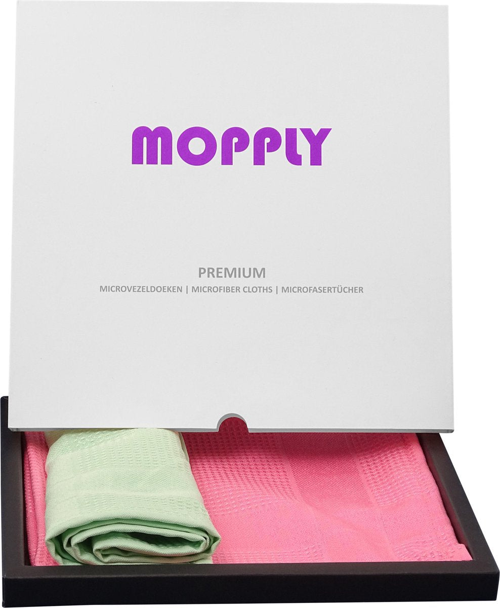 mopply- Schoonmaakdoeken- autodoek- Streepvrij-wonderdoekjes - Microvezeldoeken-super absorberend- Microvezeldoeken - Reinigingsdoekjes - 2 Stuks - Raamdoeken – Duurzaam – 40x40 cm-superabsorberend-schoonmaakdoek-RVS doek-keuken doek