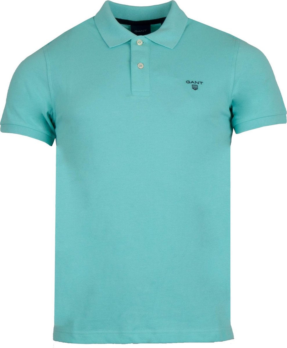 Gant Summer Pique Rugger Polo  Poloshirt - Mannen - aquablauw