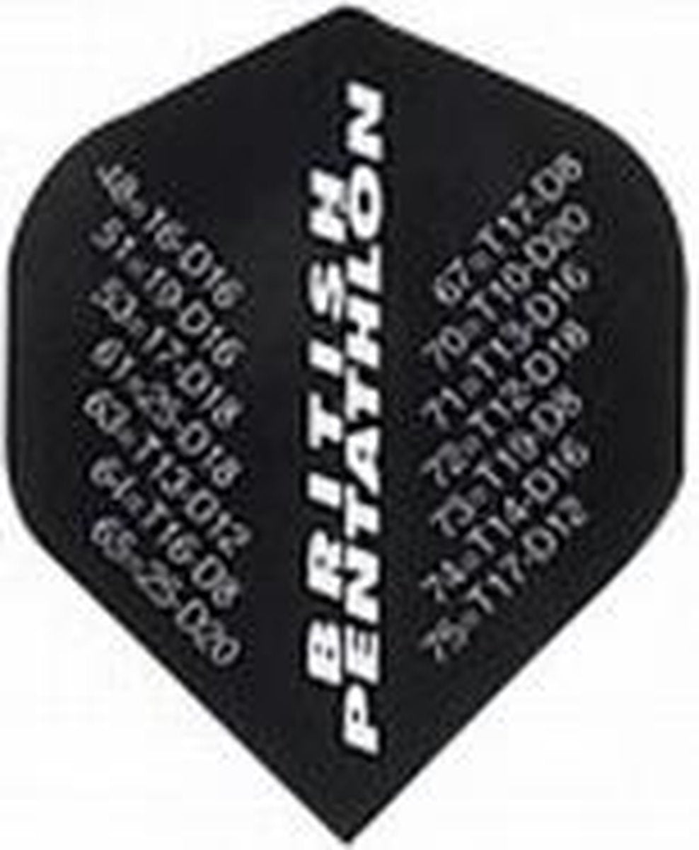 British Pentathlon flights Black Checkout  Set Ã  3 stuks