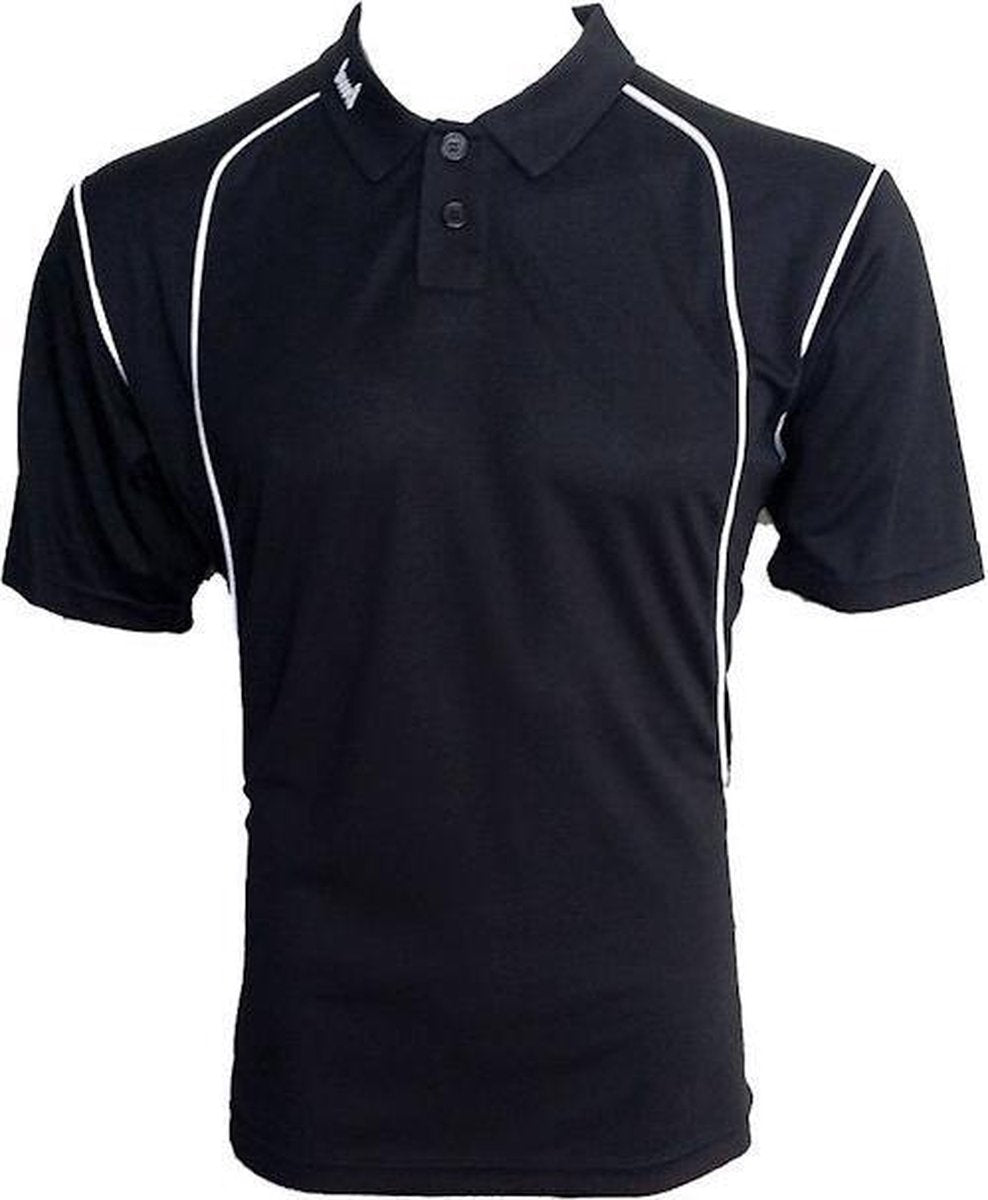 KWD Poloshirt Victoria korte mouw - Zwart/wit - Maat XXL