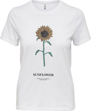 Onlkita Life Reg S/s Sunflower Top 15239537 Bright White/sunflower