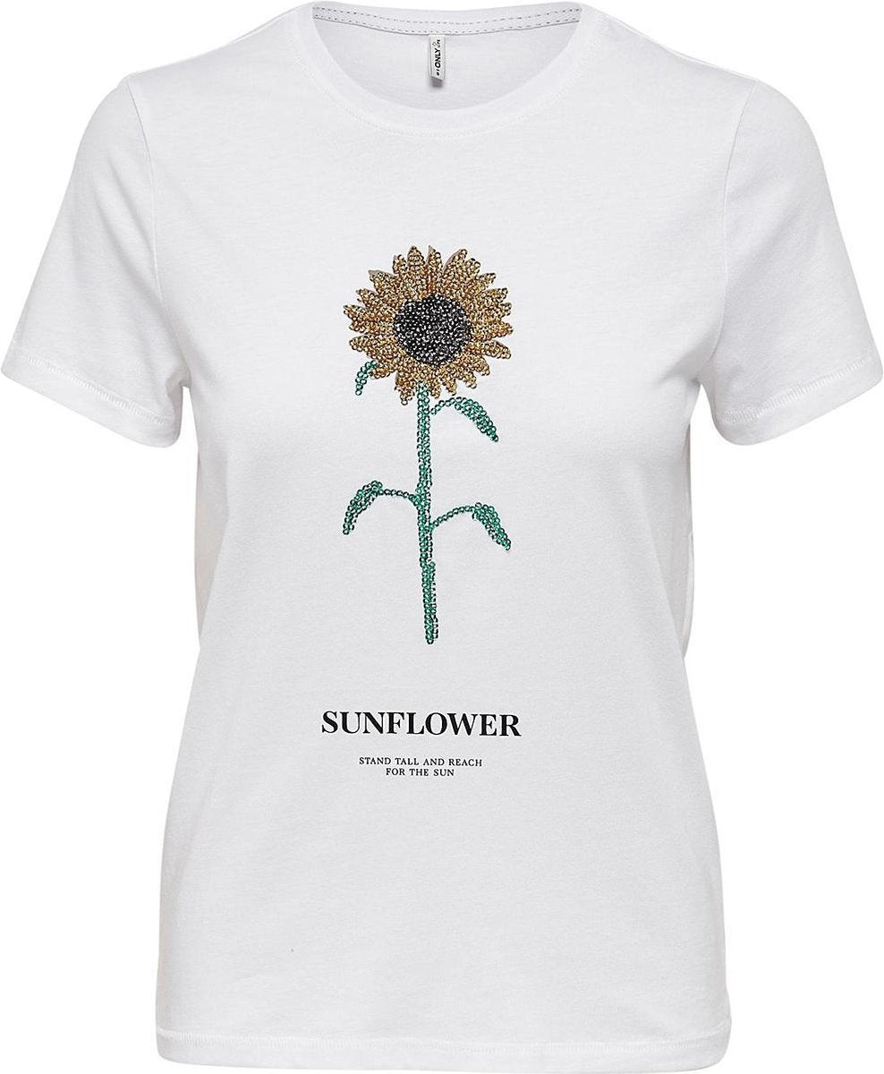 Onlkita Life Reg S/s Sunflower Top 15239537 Bright White/sunflower