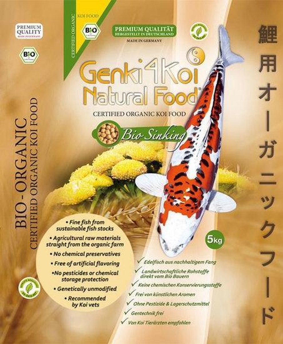 Genki4Koi Bio Sinking - Natuurlijk Visvoer - 5 kg
