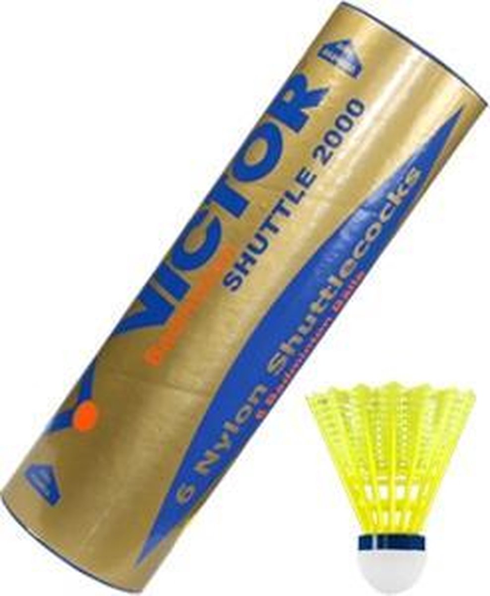 Victor Nylon 2000 - Badmintonshuttles - Slow Geel