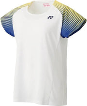 Yonex Tennisshirt Tourn Dames Polyester Wit/geel/blauw Maat M